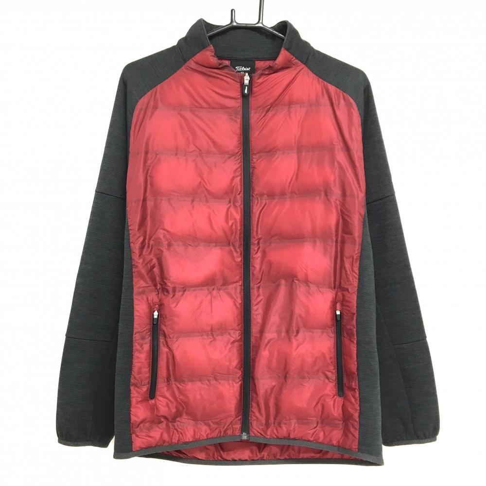 タイトリスト 切替中綿ジャケット レッド×グレー 袖ニット  メンズ LL ゴルフウェア TITLEIST