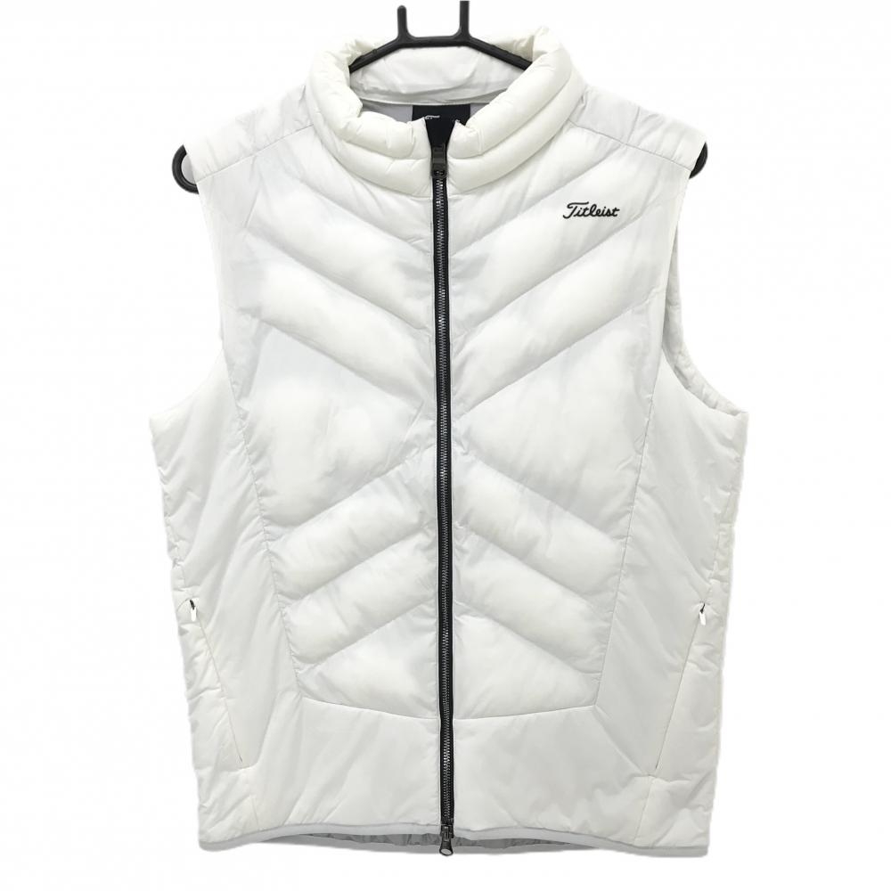 タイトリスト 中綿ベスト 白 ロゴ黒 メンズ M ゴルフウェア TITLEIST