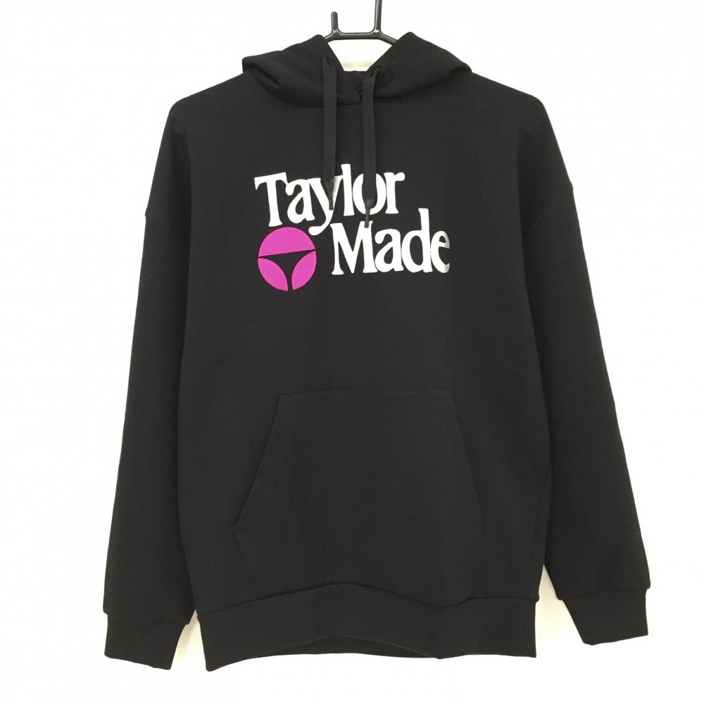 【新品】テーラーメイド×ユナイテッドアローズ パーカー 黒×白 フロントロゴ刺しゅう トレーナー メンズ XS ゴルフウェア TaylorMade
