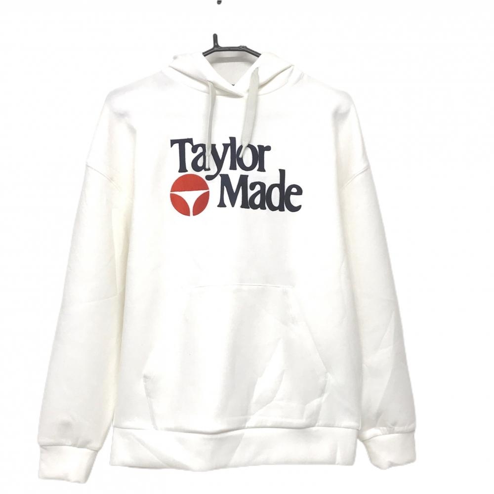 【新品】テーラーメイド×ユナイテッドアローズ パーカー 白×ネイビー フロントロゴ刺しゅう メンズ XS ゴルフウェア TaylorMade