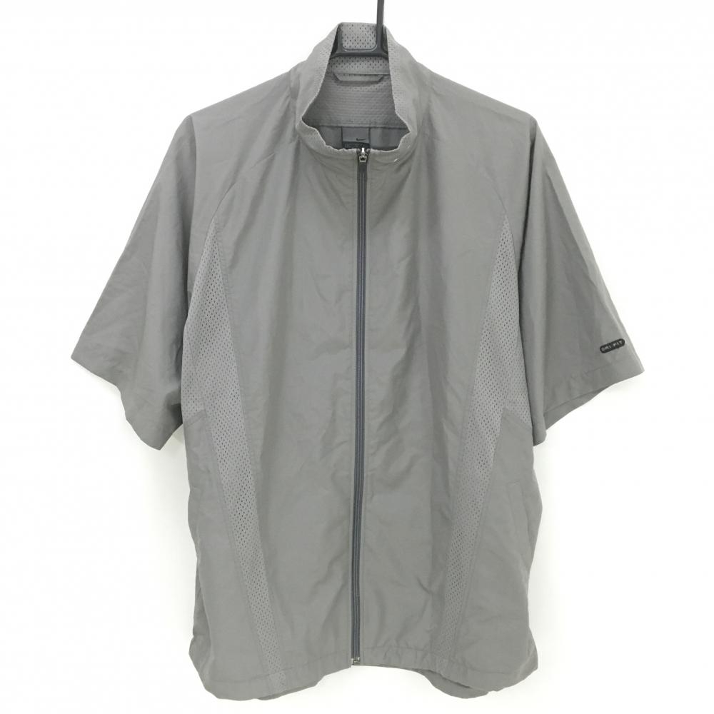 【美品】ナイキ 半袖ジャケット カーキグレー 一部メッシュ DRI-FIT メンズ XL ゴルフウェア NIKE