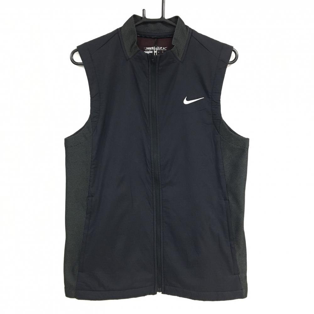 【新品】ナイキゴルフ 中綿ベスト 黒 サイド切替 防風 防水 メンズ M ゴルフウェア NIKE