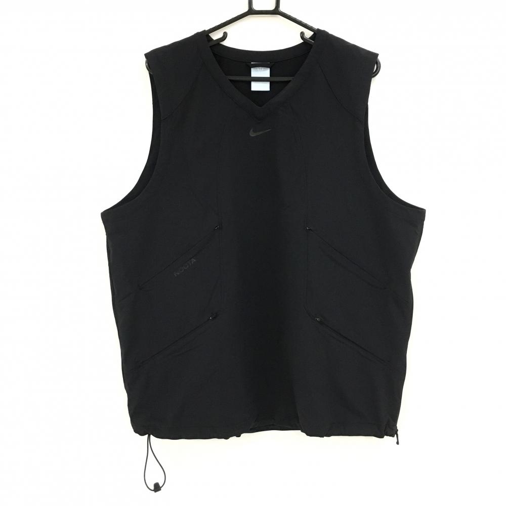 【美品】ナイキ×NOCTA アウターベスト 黒 Vネック 複数ポケット メンズ XL ゴルフウェア NIKE