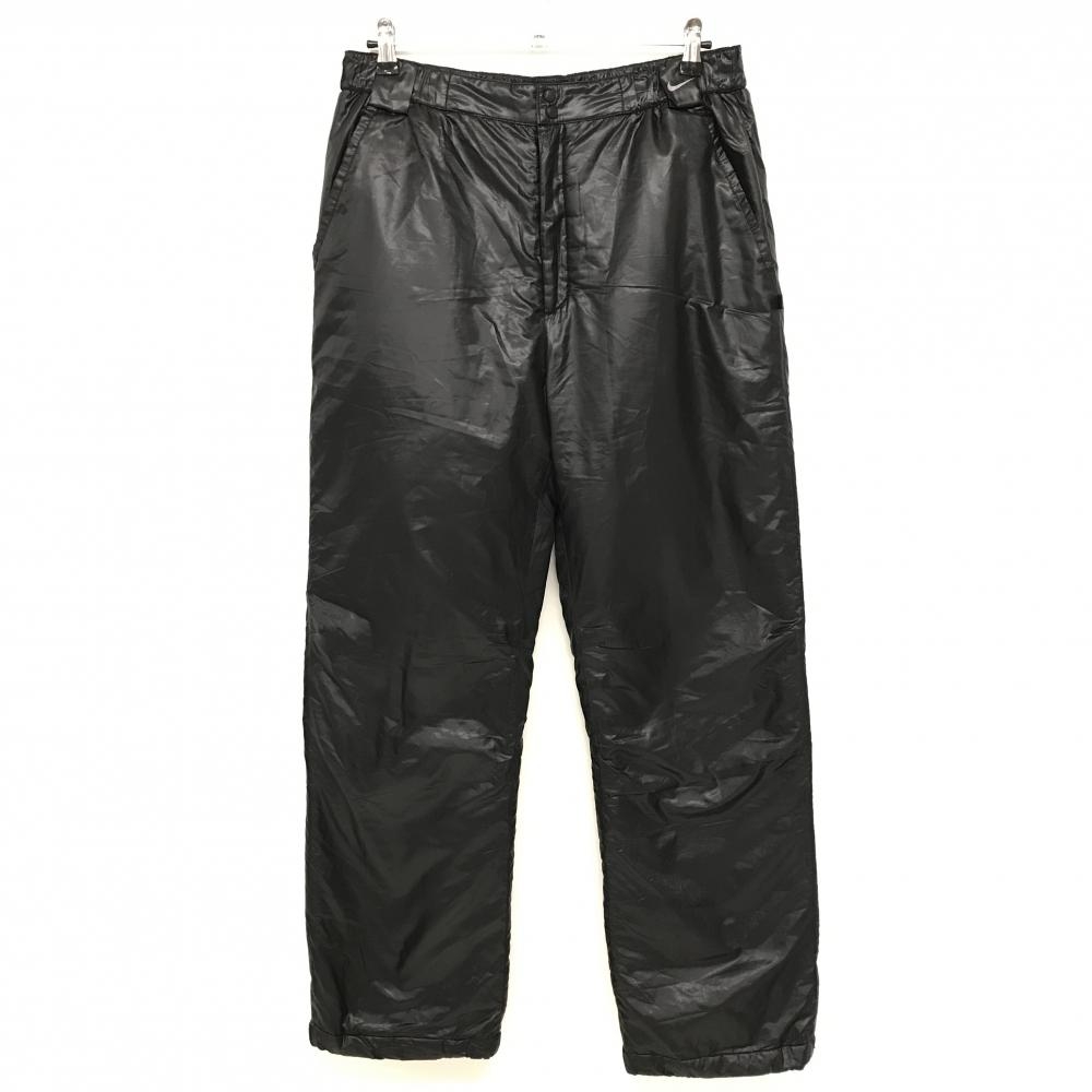 【美品】ナイキゴルフ 中綿パンツ 黒 光沢感 裾ドローコード ウエストゴム 調節紐 メンズ XL ゴルフウェア NIKE