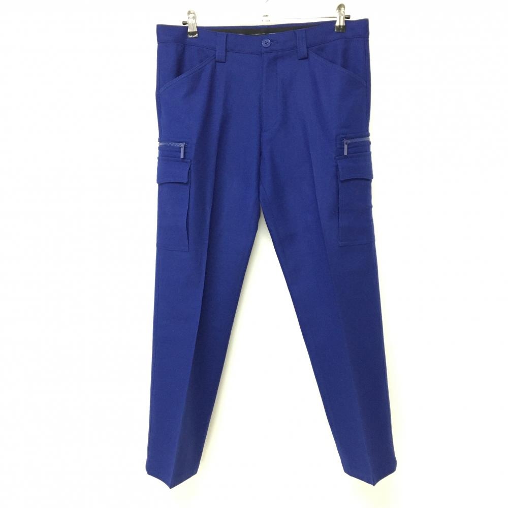 【超美品】バーバリーゴルフ カーゴパンツ ブルー ウール混 複数ポケット メンズ 88 ゴルフウェア BURBERRY GOLF