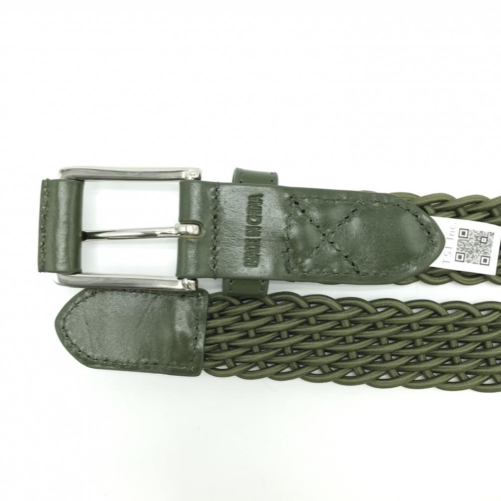 超美品】パーリーゲイツ メッシュベルト グリーン 編み込み ニコちゃん