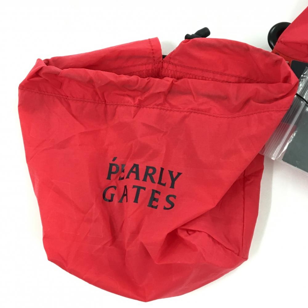 新品】パーリーゲイツ ジップパーカー レッド ロゴ地模様 ナイロン
