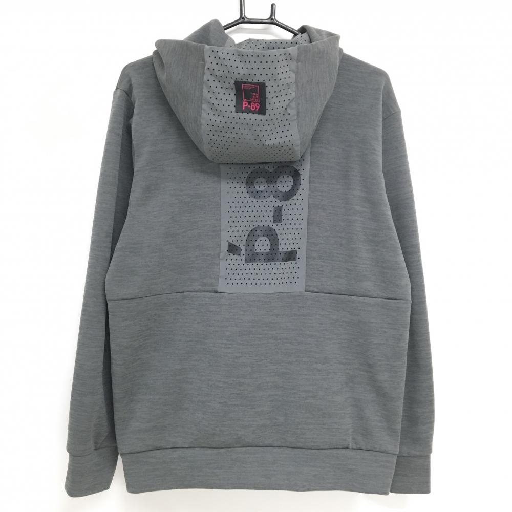 美品】パーリーゲイツ ジップパーカー グレー 一部切替 パンチング穴