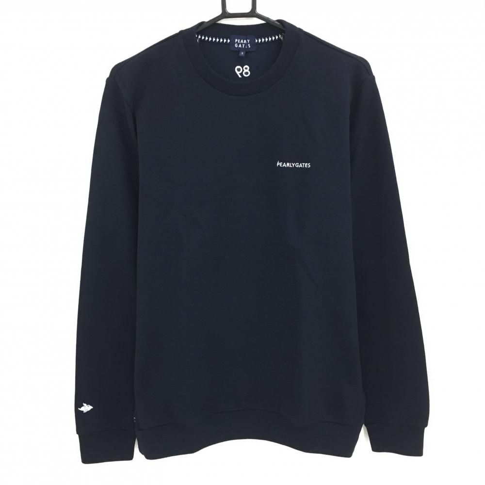 美品】パーリーゲイツ トレーナー ネイビー×白 ロゴ刺しゅう メンズ 5