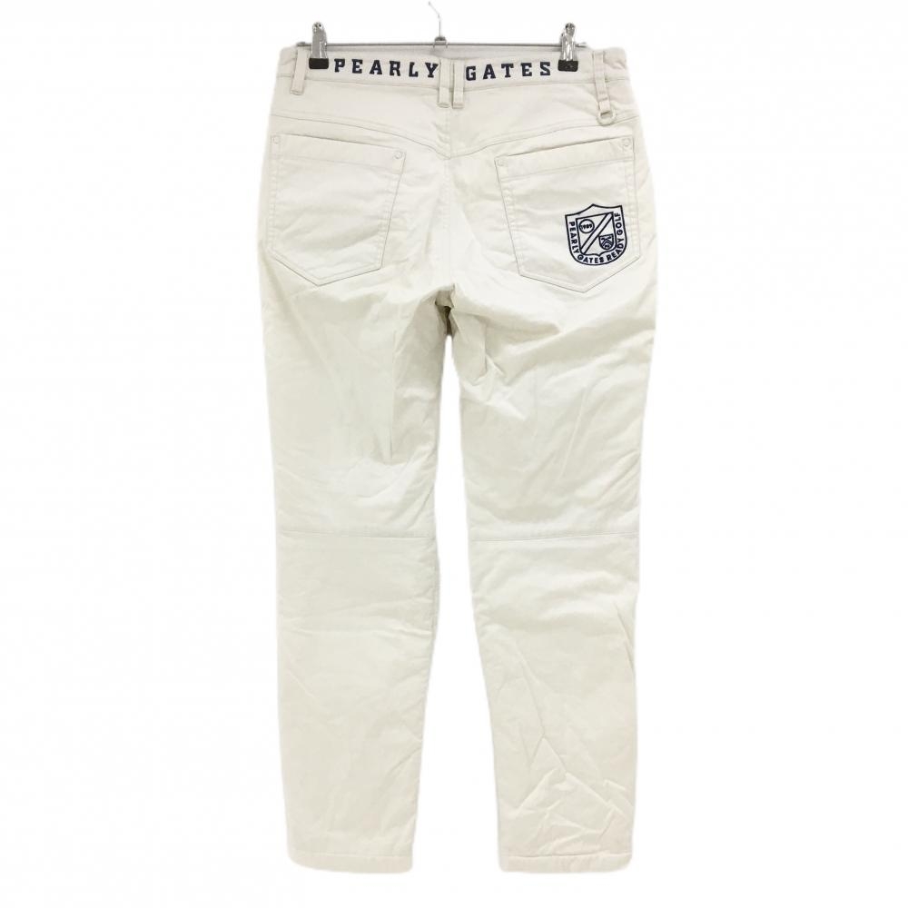 美品】パーリーゲイツ 中綿パンツ 白 ロゴネイビー 裏微起毛 メンズ 5
