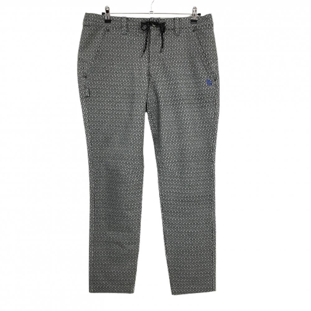 【超美品】パーリーゲイツ パンツ グレー系×黒 ツリー柄 ウエストゴム＆調節紐 秋冬 メンズ 6(XL) ゴルフウェア PEARLY GATES