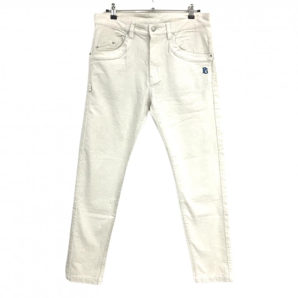 パーリーゲイツ コーデュロイパンツ 白 ポケットロゴプリント メンズ 5 ゴルフウェア PEARLY GATES