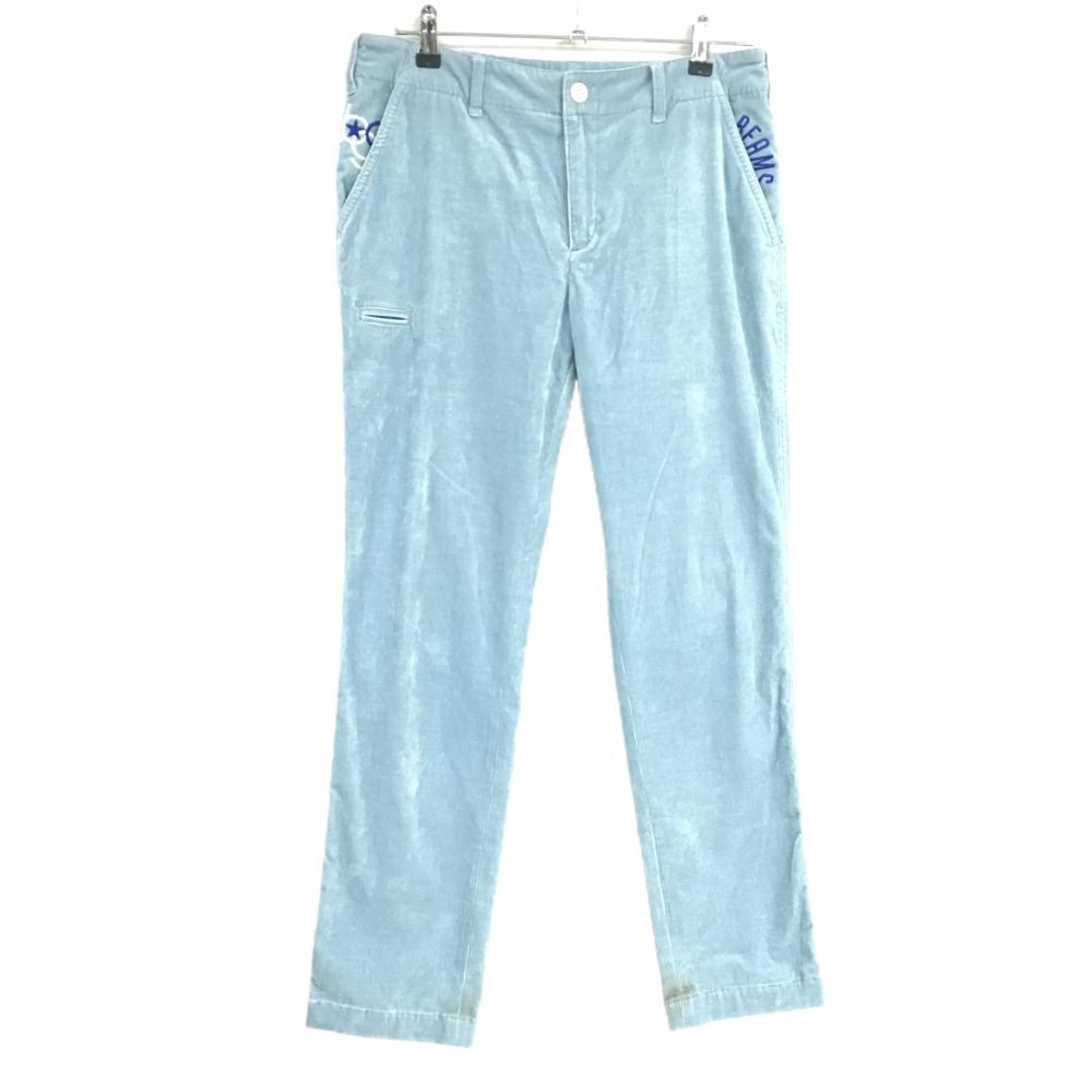 ビームスゴルフ コーデュロイパンツ ライトブルー系 ロゴ刺しゅう  メンズ M ゴルフウェア BEAMS GOLF