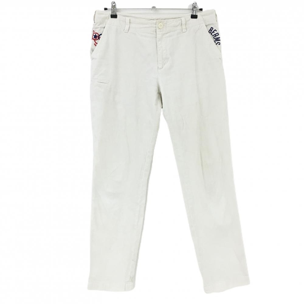 【新品未使用】　BEAMS GOLFビームスゴルフ コーデュロイパンツ ビームスゴルフ コーデュロイパンツ 白系 ロゴ刺しゅう メンズ L