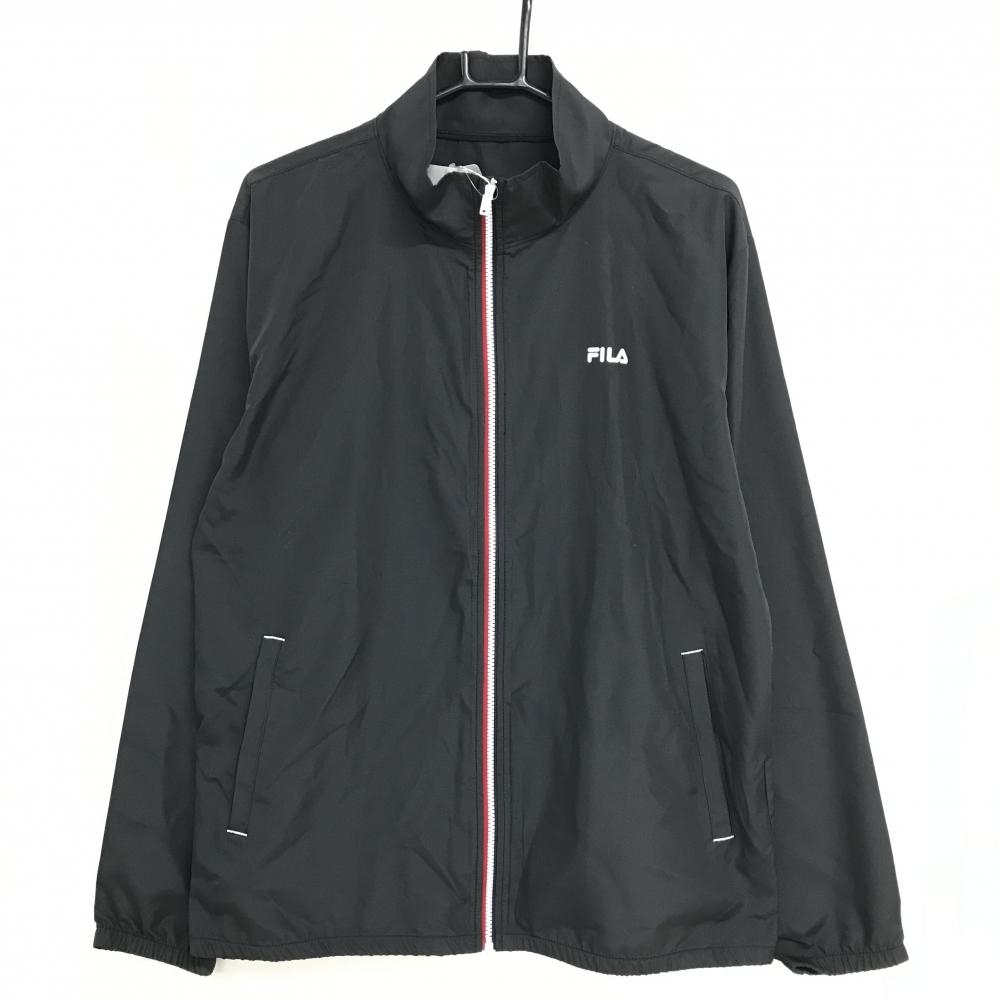 【新品】フィラゴルフ ジャケット 黒 ジップトリコロール 撥水加工 メンズ LL ゴルフウェア FILA GOLF