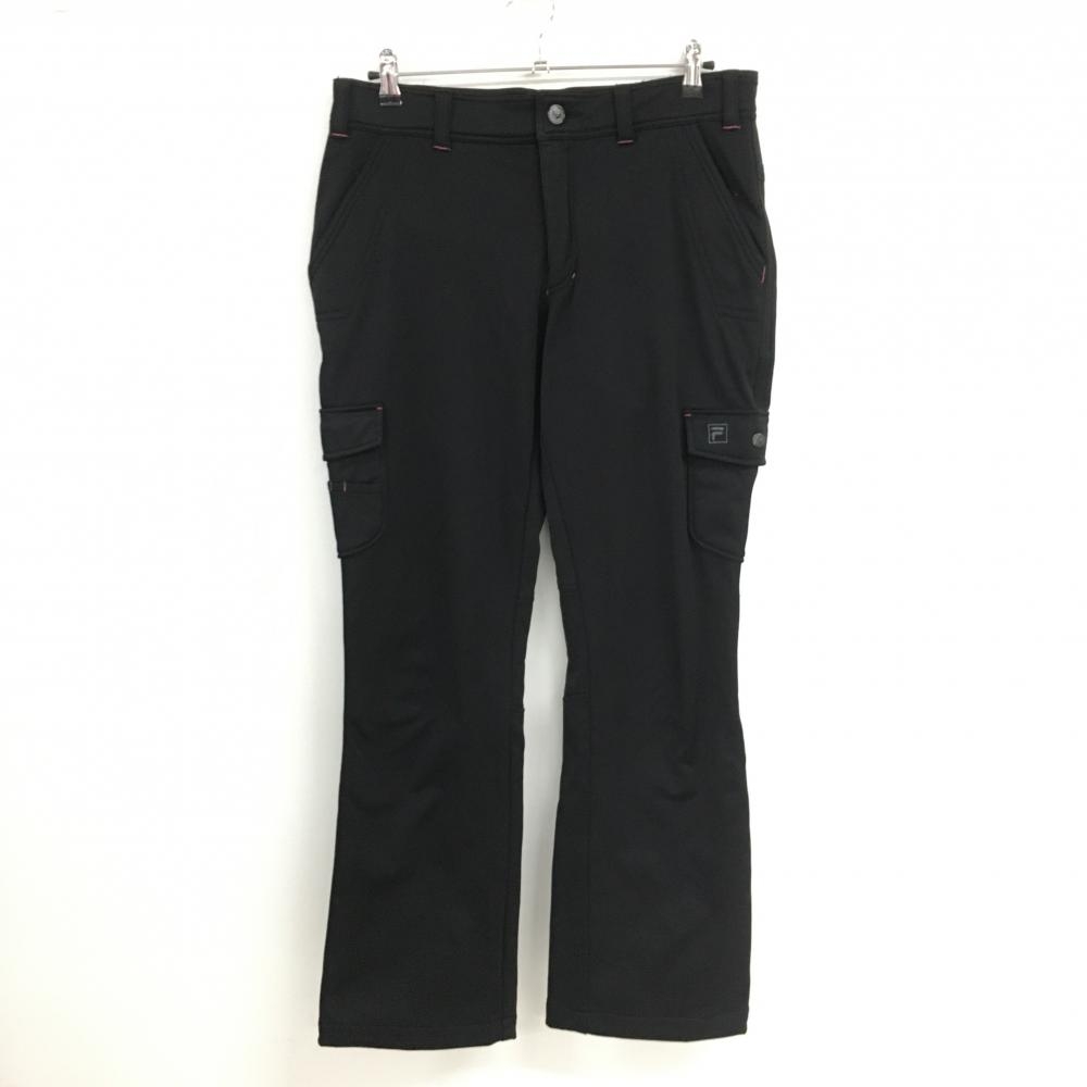 フィラゴルフ カーゴパンツ 黒 裏起毛 バックロゴ メンズ 85 ゴルフウェア FILA GOLF