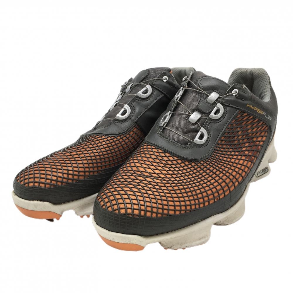 フットジョイ ゴルフシューズ グレー×オレンジ ダイヤル式 BOA HYPERFLEX  メンズ 27.0 ゴルフウェア FootJoy