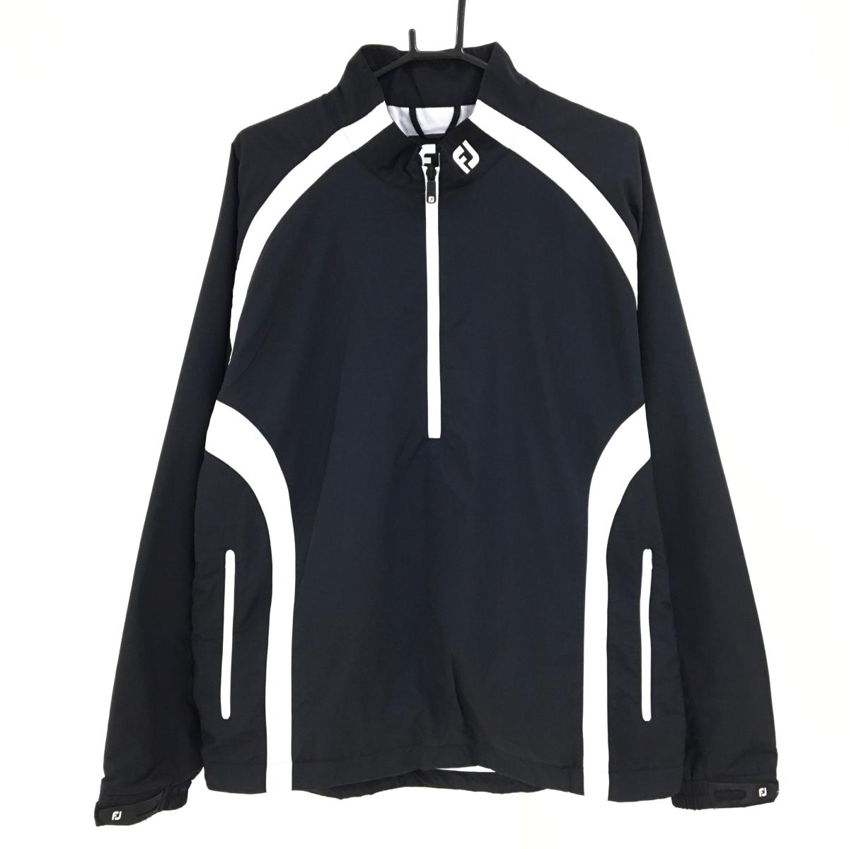 フットジョイ ブルゾン 黒×白 ハーフジップ 裏地付 メンズ XL ゴルフウェア FootJoy