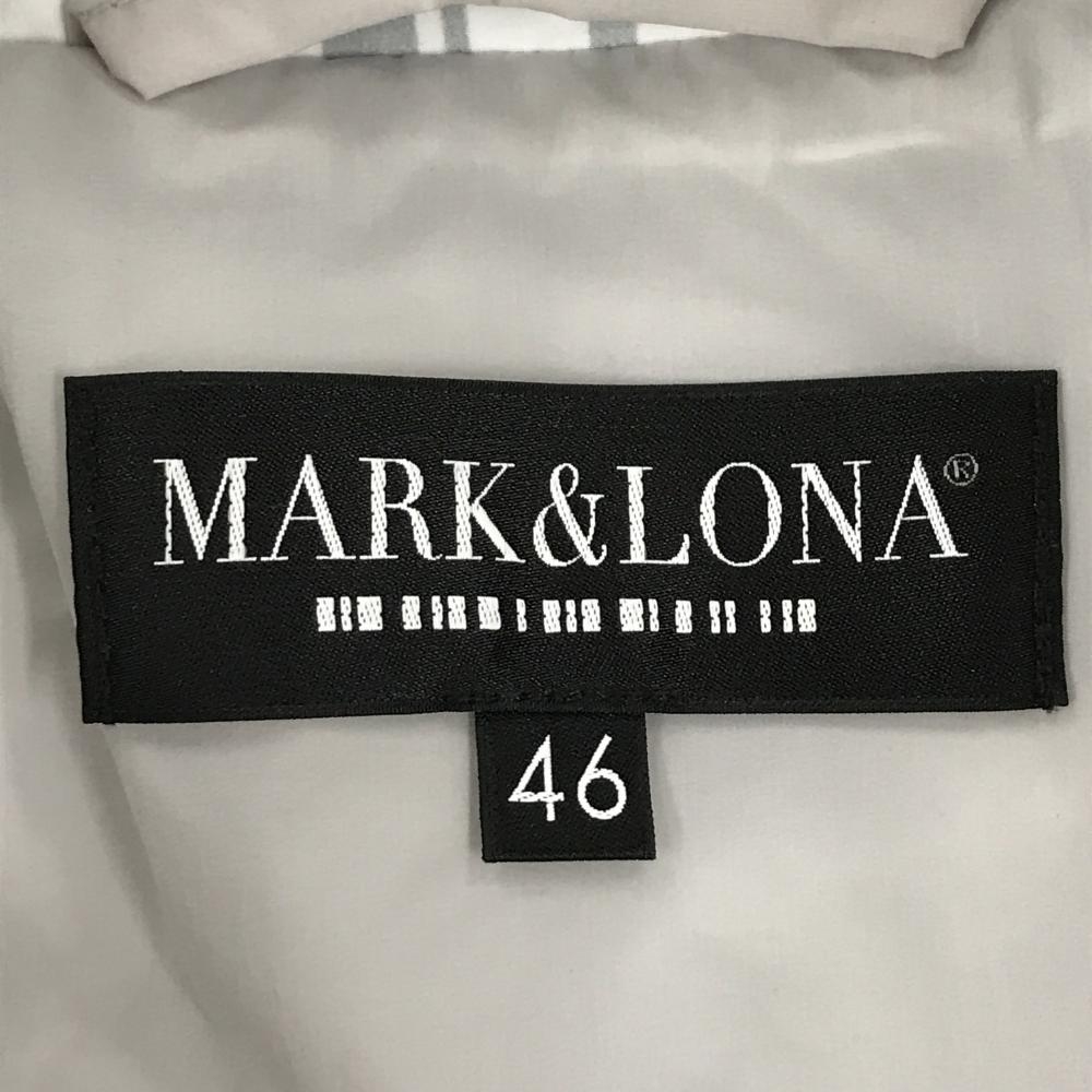 マークアンドロナ 中綿異素材ジャケット 白×グレー×黒 身頃総柄 メンズ