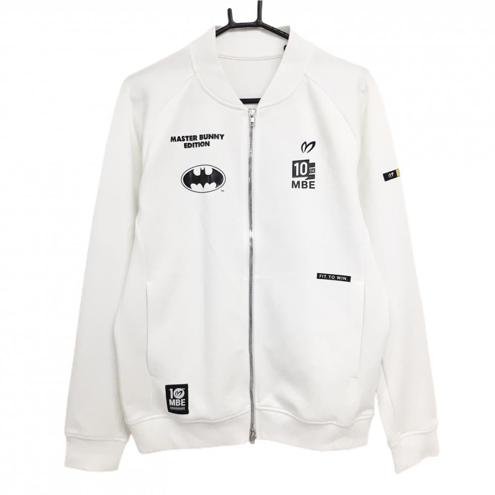 マスターバニー×BATMAN ジャケットブルゾン 白×黒 バットマン 10周年 メンズ 5(L) ゴルフウェア MASTER BUNNY EDITION