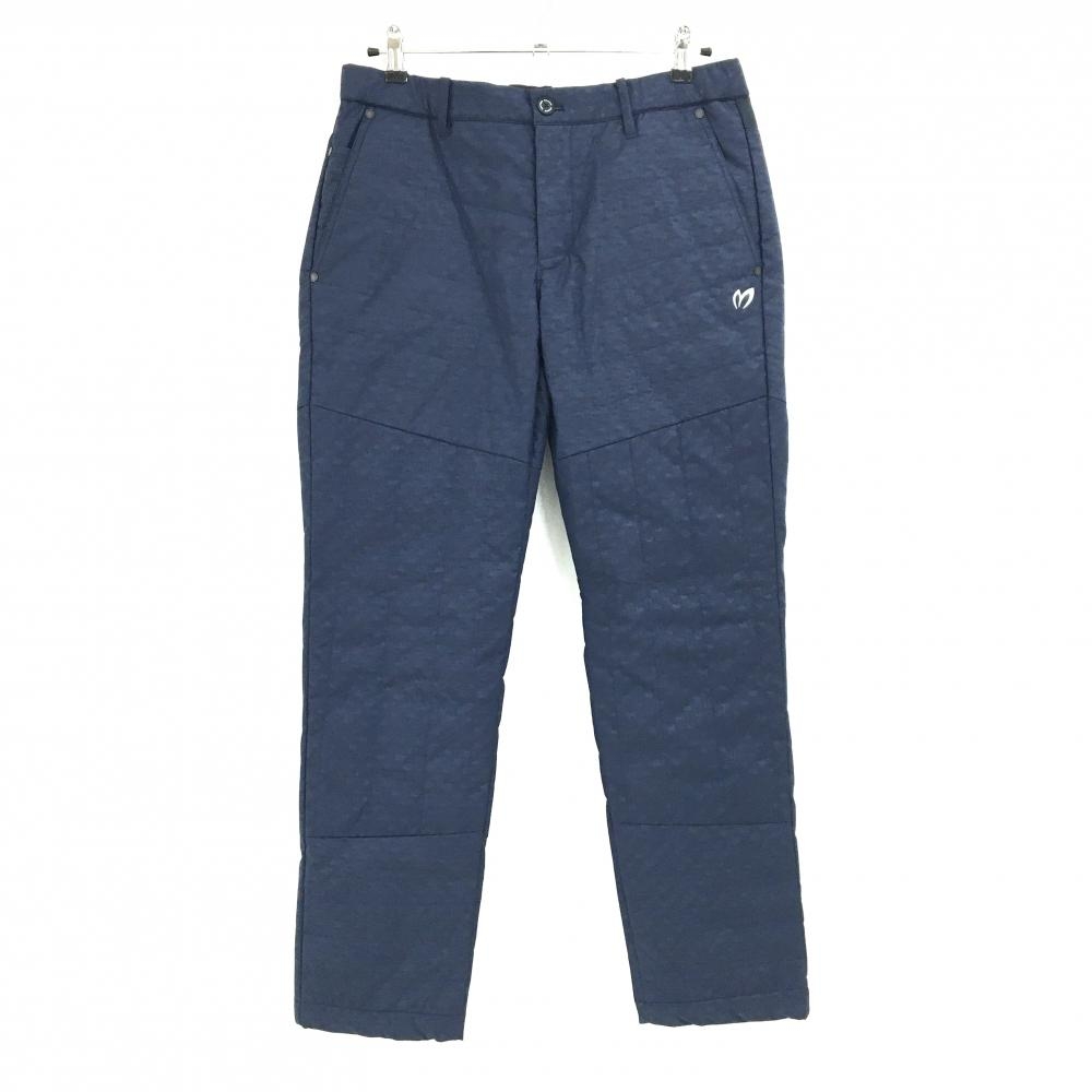 【新品】マスターバニー 中綿ナイロンパンツ ネイビー 地模様 メンズ 5(L) ゴルフウェア MASTER BUNNY EDITION