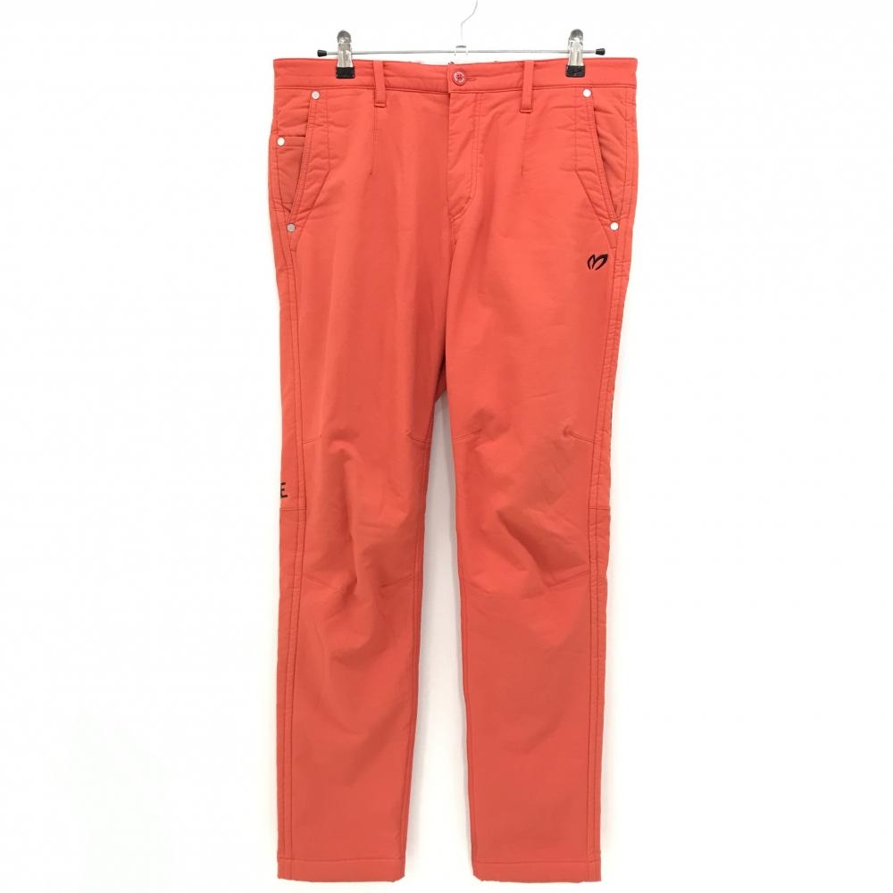 マスターバニー パンツ オレンジ ロゴネイビー 裏起毛 メンズ 5(L) ゴルフウェア MASTER BUNNY EDITION