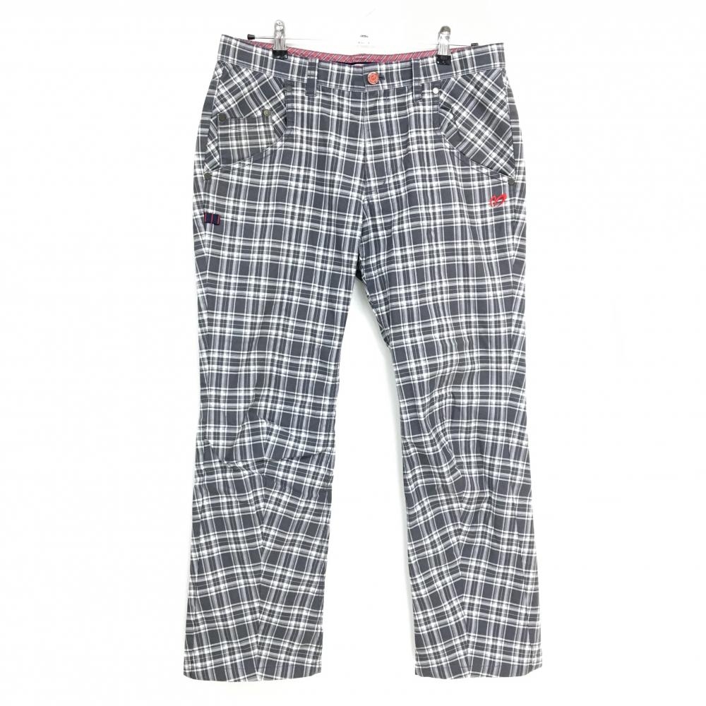 マスターバニー パンツ グレー×白 チェック 蓄熱裏地 メンズ 6(XL) ゴルフウェア MASTER BUNNY EDITION