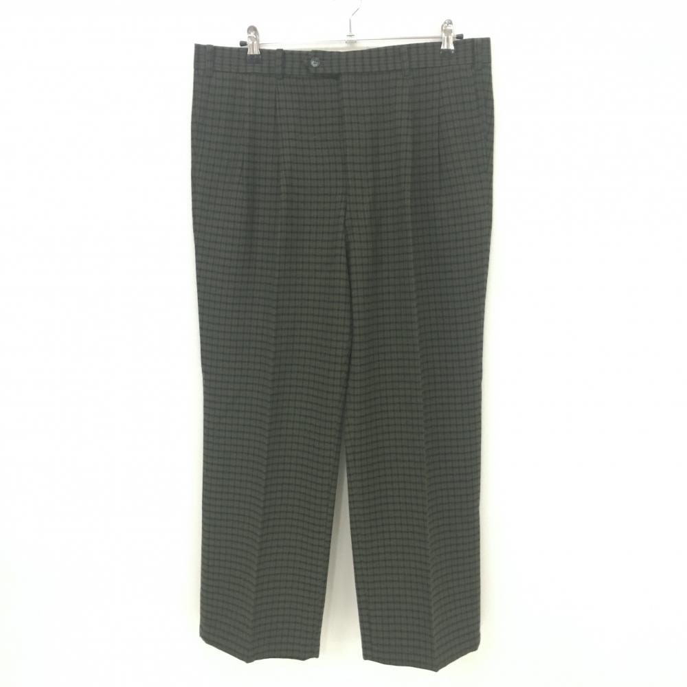 【超美品】マンシングウェア パンツ カーキ×黒 チェック ウール95％ メンズ 94 ゴルフウェア Munsingwear