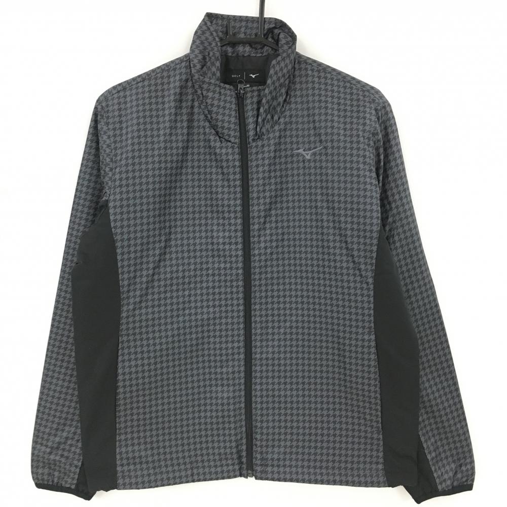 【新品】ミズノゴルフ 中綿ジャケット ダークグレー×黒 千鳥格子 ブレスサーモ混 発熱 メンズ M ゴルフウェア MIZUNO