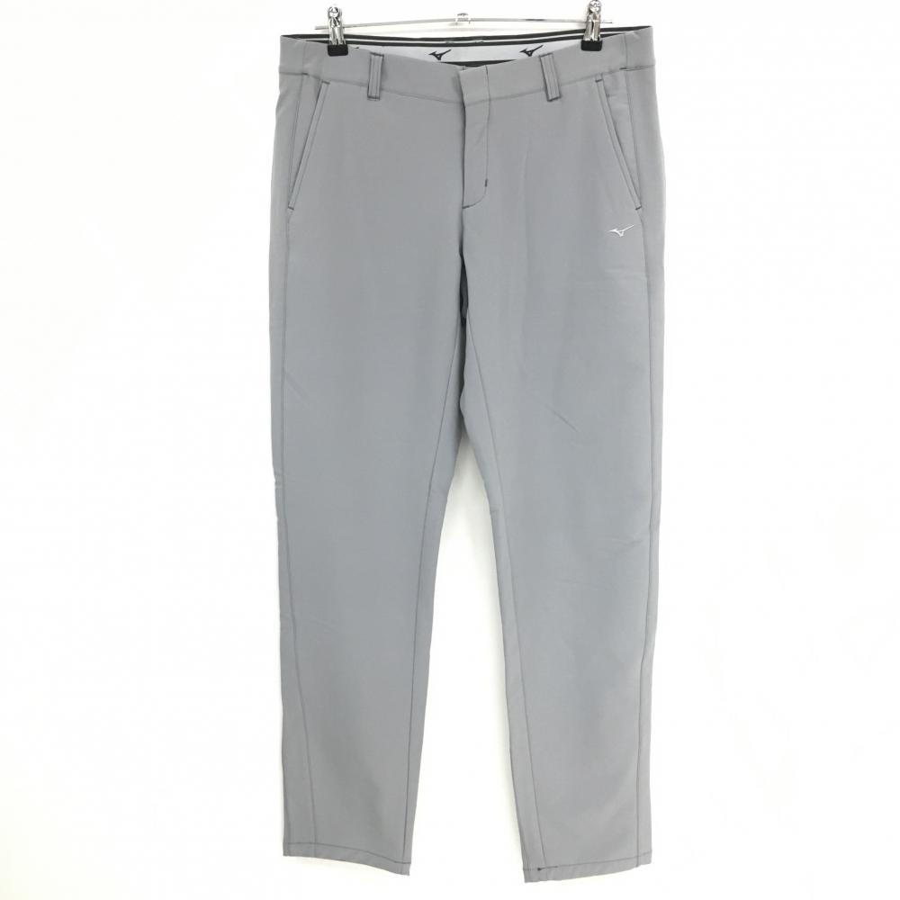 【超美品】ミズノゴルフ パンツ ライトグレー 裏微起毛 ウエスト内側ゴム メンズ 2XL ゴルフウェア MIZUNO