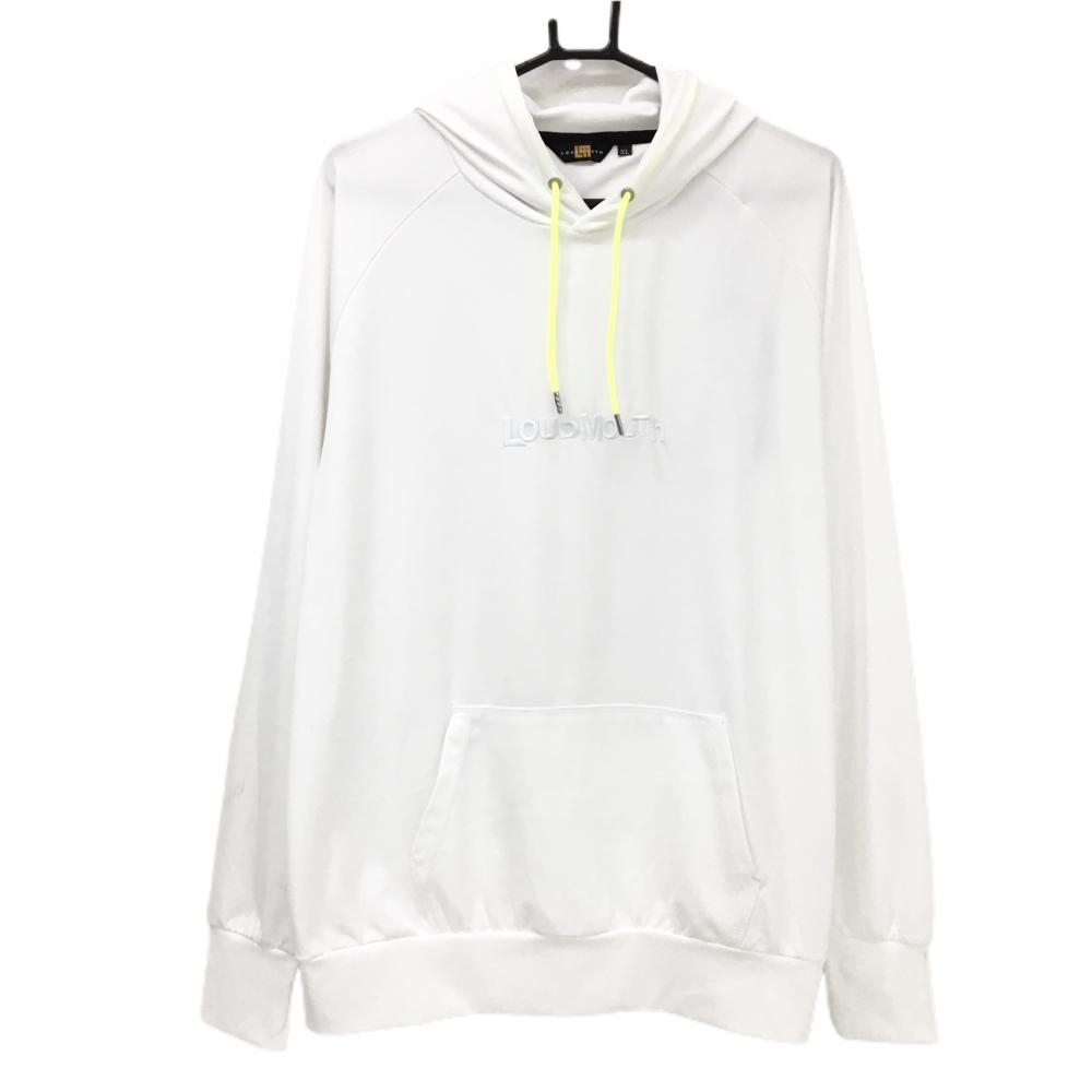 【新品】ラウドマウス パーカー 白 ロゴ刺しゅう 薄手 トレーナー  メンズ XL ゴルフウェア LOUDMOUTH