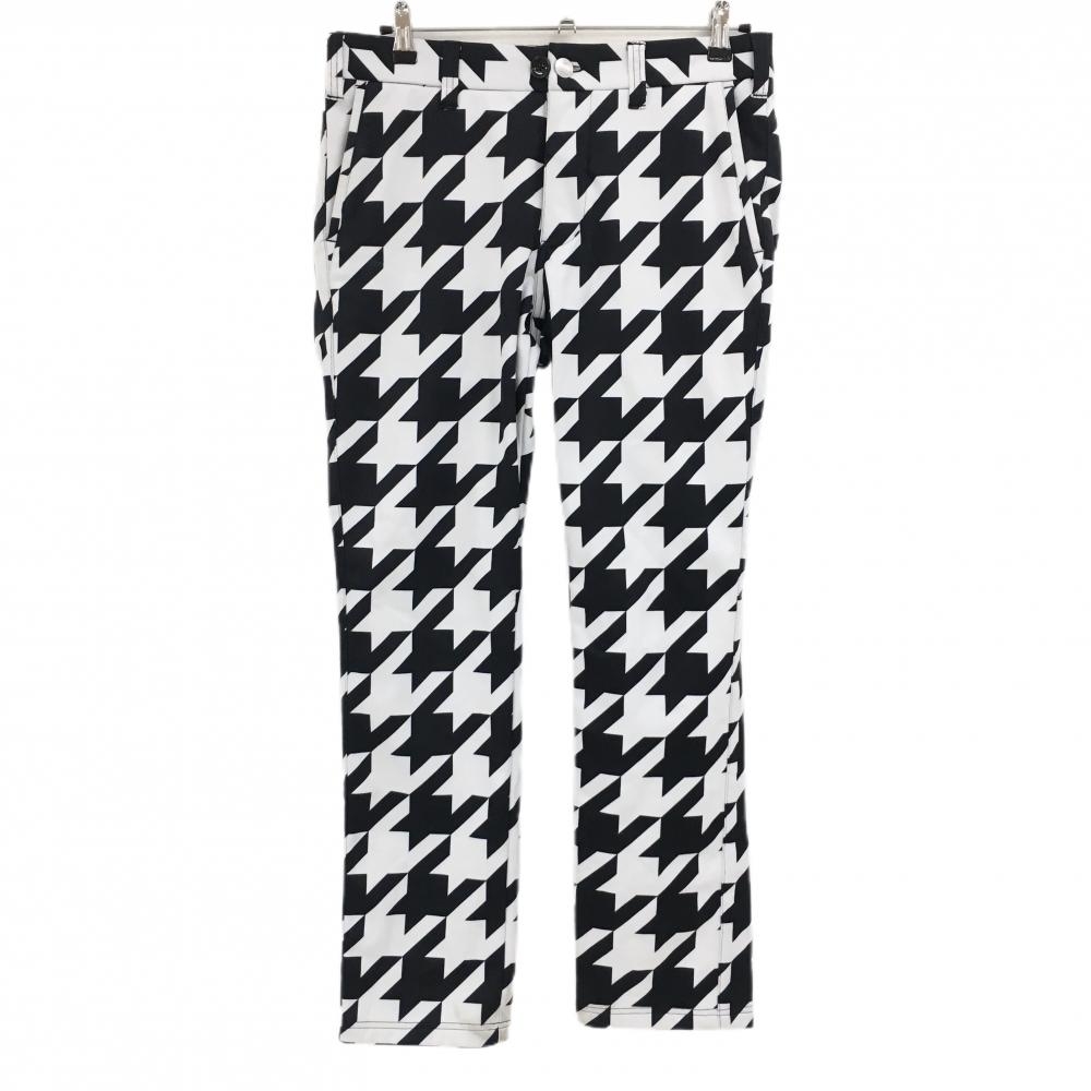 ラウドマウス パンツ 白×黒 千鳥格子柄 オークモントハウンドトゥース 裏起毛 メンズ M ゴルフウェア LOUDMOUTH