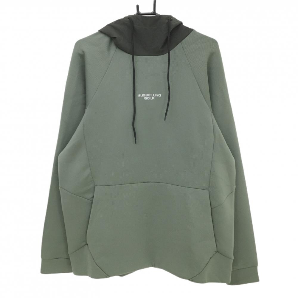 ラッセルノ パーカー カーキ 地模様 ルチャマスク トレーナー メンズ 6(XL) ゴルフウェア RUSSELUNO