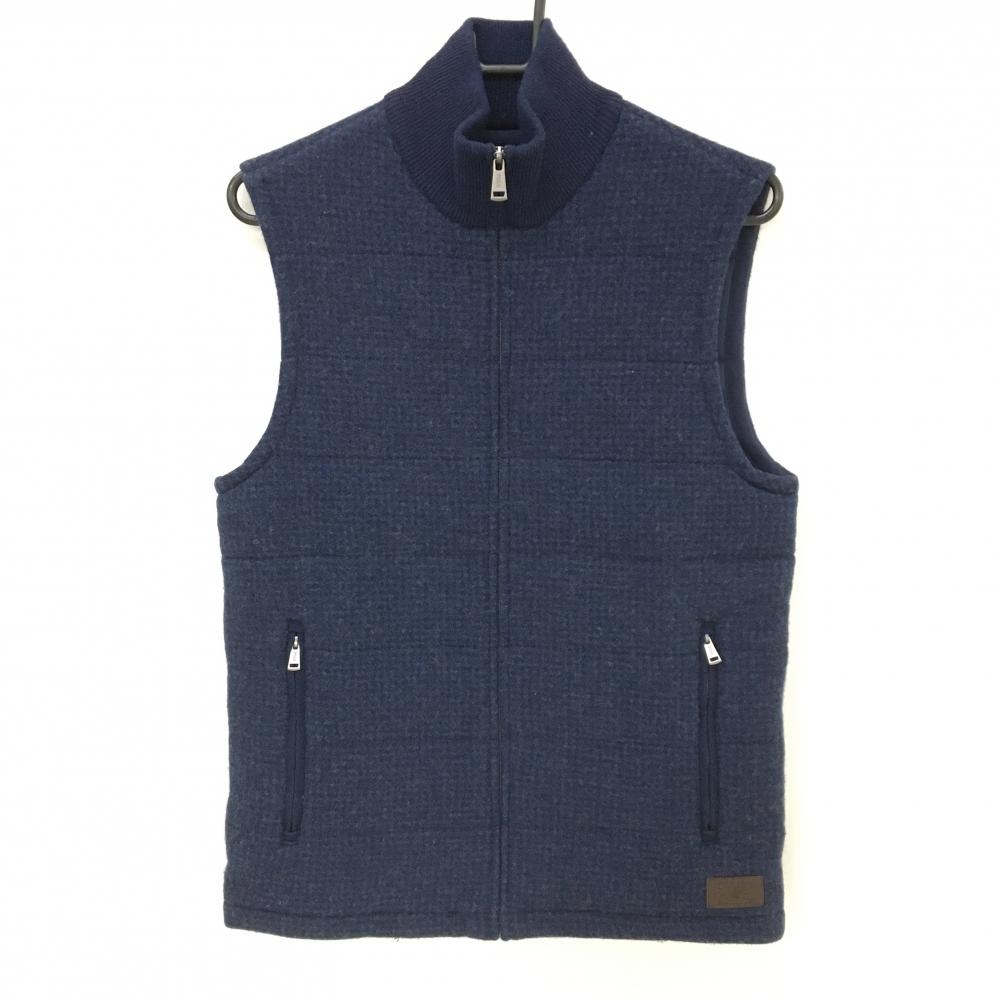【超美品】ポロゴルフ 中綿ベスト ネイビー 表ウール100% ネックニット メンズ SP ゴルフウェア Ralph Lauren