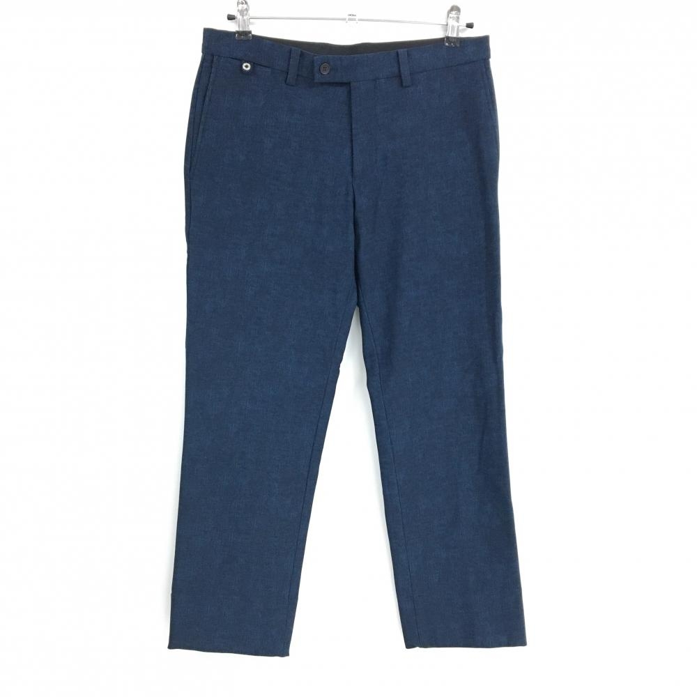 【超美品】ランバンスポール ストレッチパンツ 杢ネイビー系 裏起毛 ウエスト内側ゴム メンズ 82 ゴルフウェア LANVIN SPORT