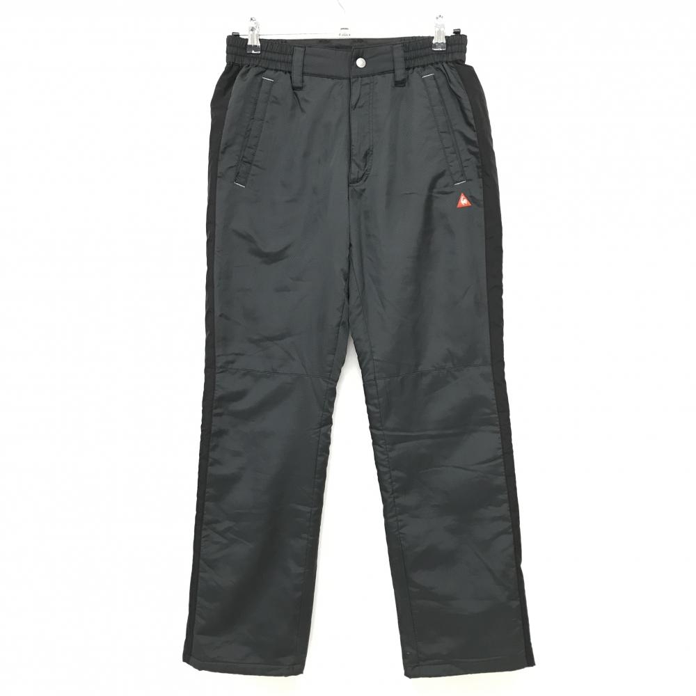 ルコックゴルフ 中綿パンツ 黒 地模様 ウエスロ調整紐  メンズ M ゴルフウェア le coq sportif