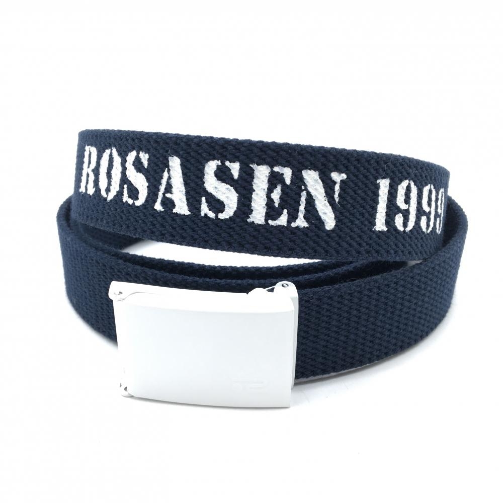 【美品】ロサーセン ガチャベルト ネイビー バックル白  メンズ  ゴルフウェア Rosasen