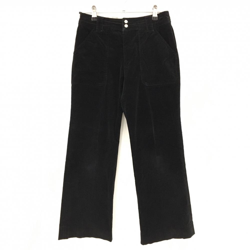 23区スポーツ コーデュロイパンツ 黒 ボタンシルバー  レディース 61(S) ゴルフウェア 23区