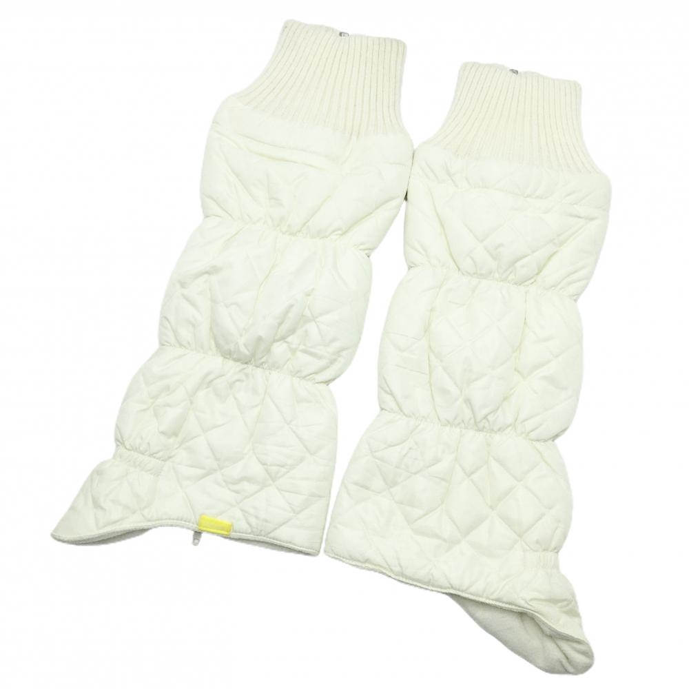 23区ゴルフ 切替レッグウォーマー 白 キルティング 裏起毛  レディース F ゴルフウェア 23区