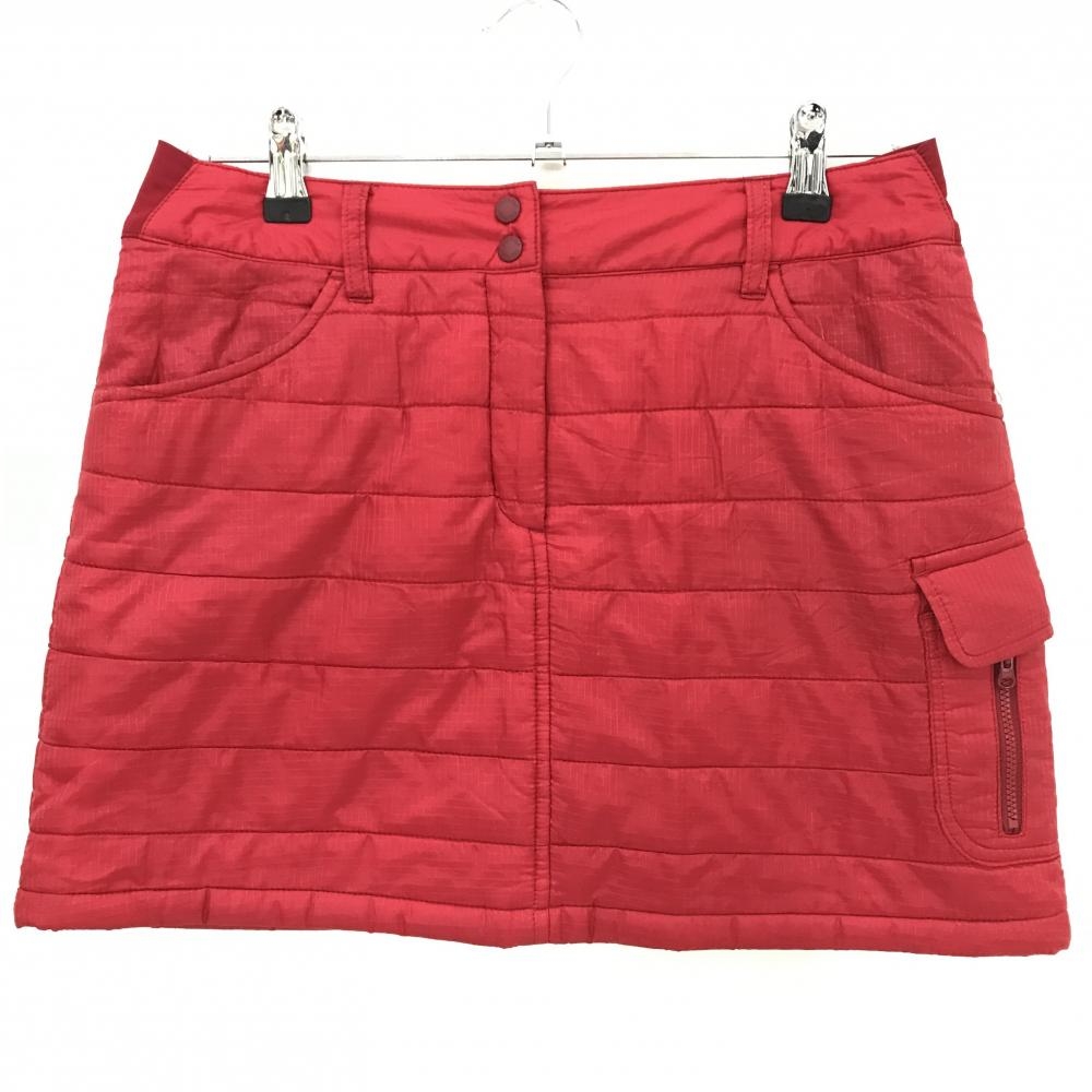 23区ゴルフ 中綿スカート レッド 格子チェック織生地 サイドウエストゴム  レディース II(L) ゴルフウェア 23区