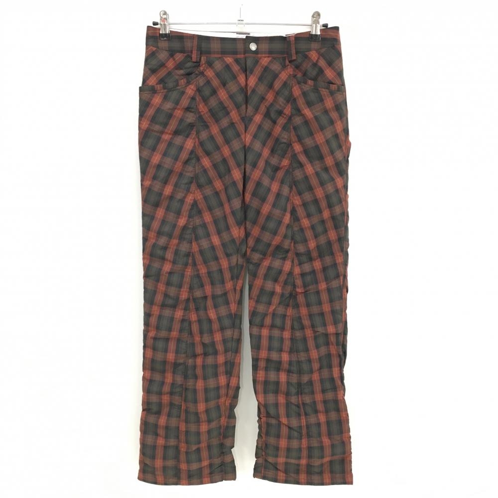 【新品】アシュワース 中綿パンツ ブラウン系×カーキ×黒 チェック 撥水 レディース L ゴルフウェア ASHWORTH