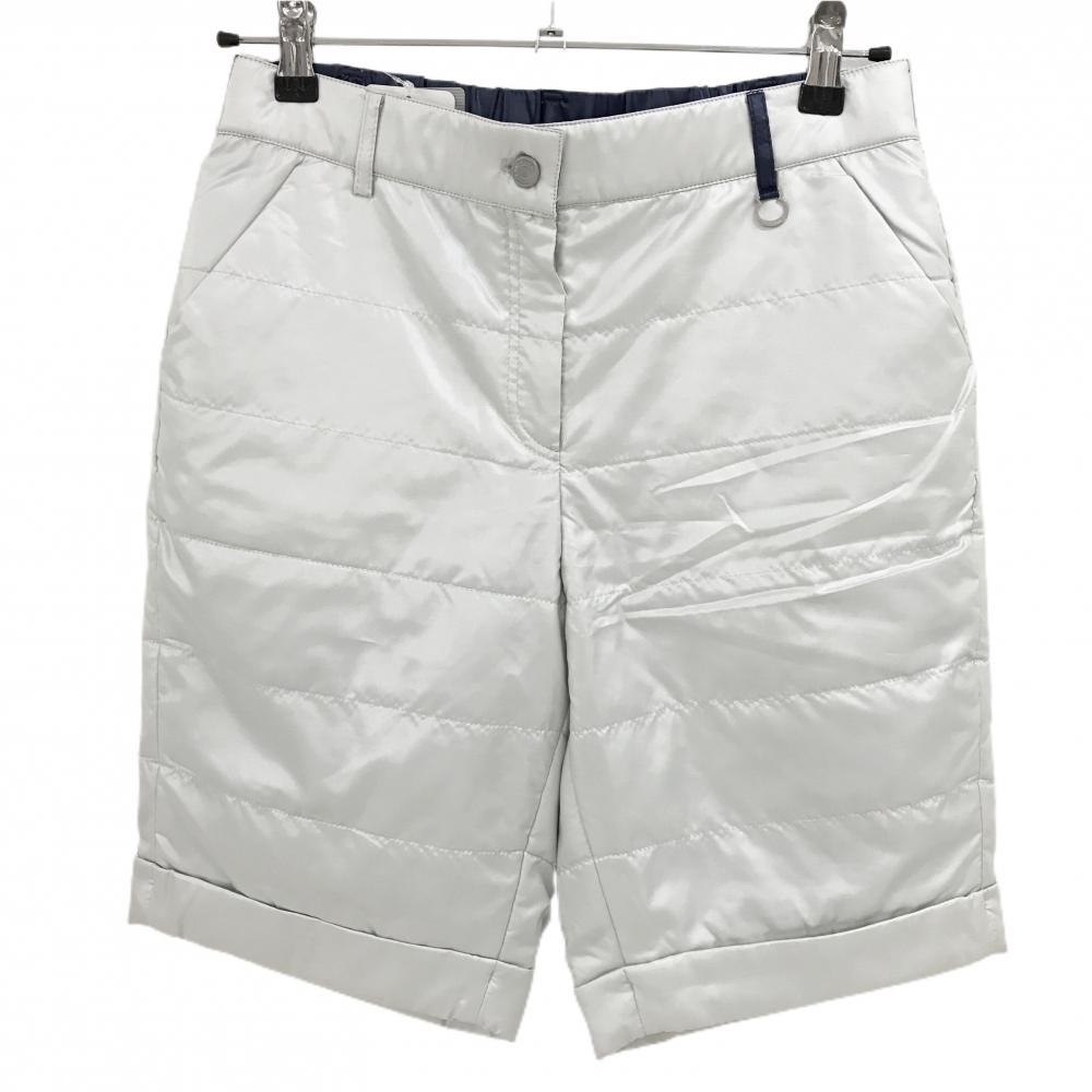 【新品】アダバット 中綿ハーフパンツ オフホワイト系 蓄熱裏地 撥水加工 レディース 40(L) ゴルフウェア adabat