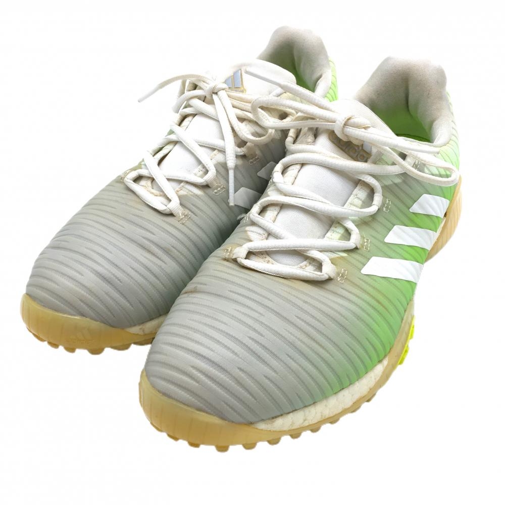 アディダス ゴルフシューズ ライトグレー×グリーン系 EE9336 コードカオス スパイクレス  レディース 24.0 ゴルフウェア adidas