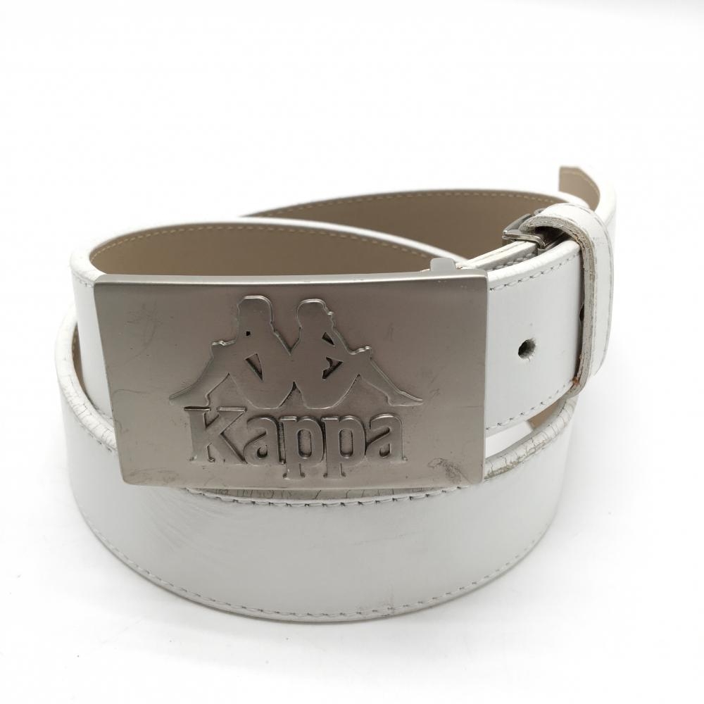 【美品】カッパ トップ式ベルト 白 バックルシルバー レディース  ゴルフウェア Kappa