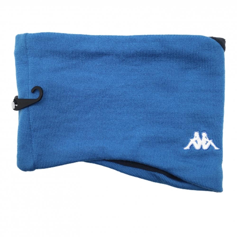 【新品】カッパ ネックウォーマー ライトブルー×白 裏フリース 吸汗速乾 レディース F ゴルフウェア Kappa