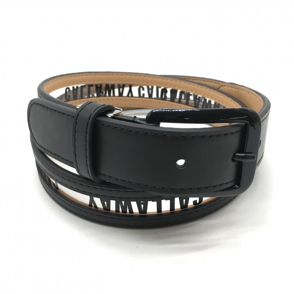 【超美品】キャロウェイ ベルト 黒 一部クリア素材 ロゴ バックル黒  レディース  ゴルフウェア Callaway