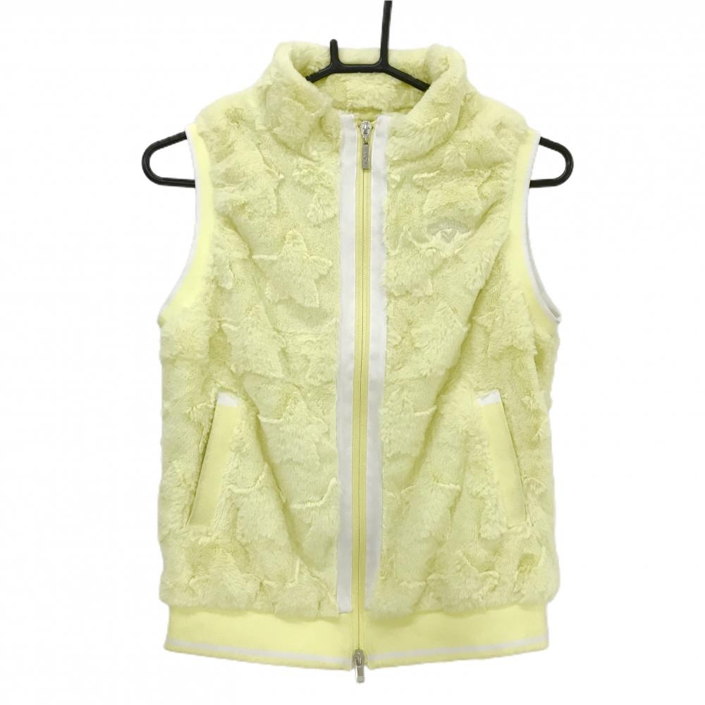 美品】キャロウェイ ファーベスト ライトイエロー 星柄 ダブルジップ