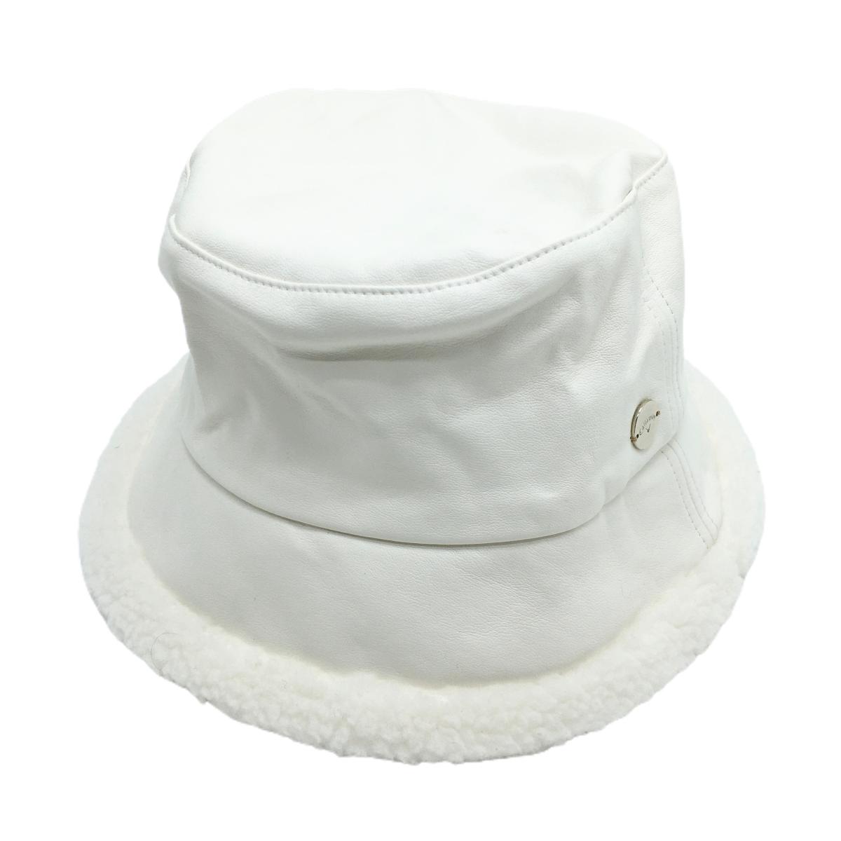 【超美品】キャロウェイ ハット 白 合成皮革 ボア レディース FR ゴルフウェア 2023年モデル Callaway