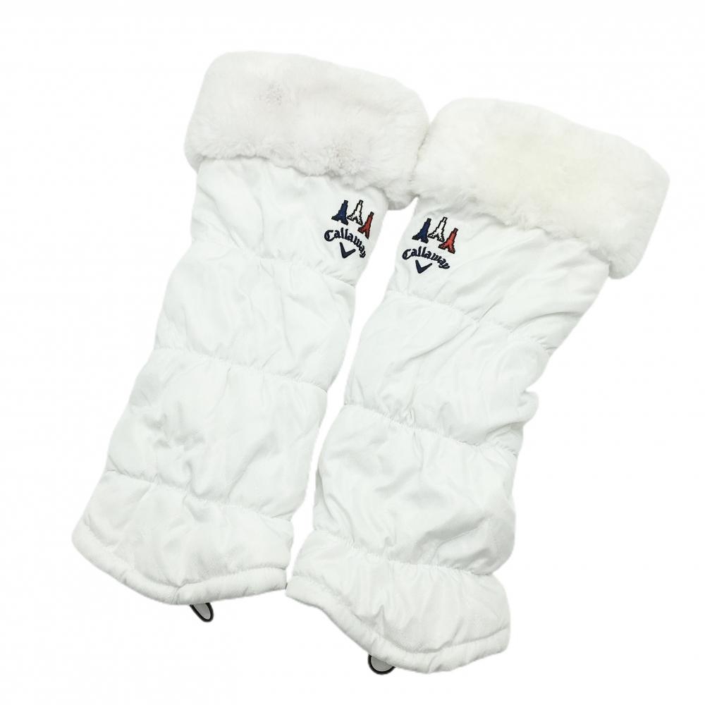 キャロウェイ 中綿レッグウォーマー 白 ファー 裏起毛  レディース  ゴルフウェア Callaway