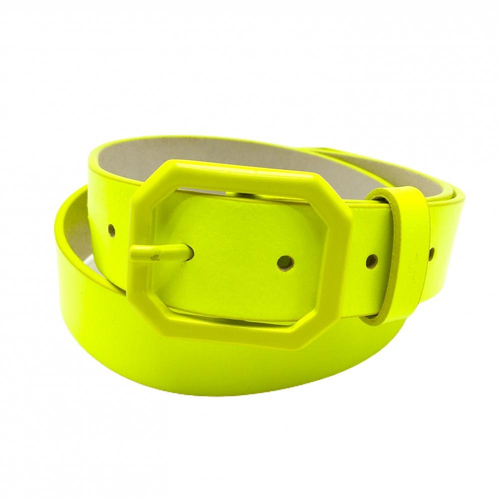 ジェイリンドバーグ ベルト 蛍光イエロー GENUINE LEATHER レディース  ゴルフウェア J．LINDEBERG